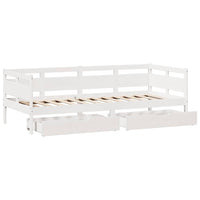 vidaXL Dormeuse con Cassetti Bianco 90x190 cm Legno Massello di Pino