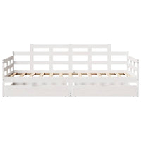 Dormeuse con Cassetti Bianco 90x200 cm Legno Massello di Pino 3302121
