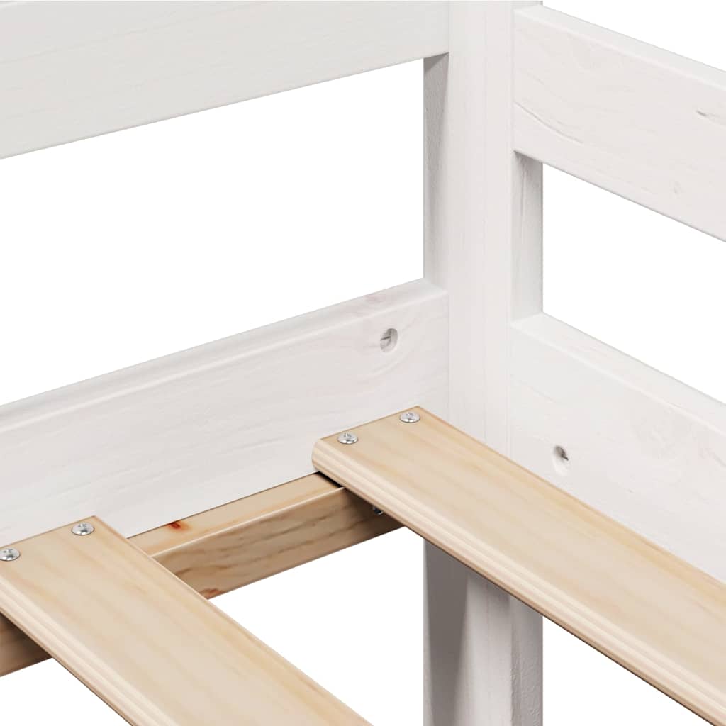 Dormeuse con Cassetti Bianco 90x200 cm Legno Massello di Pino