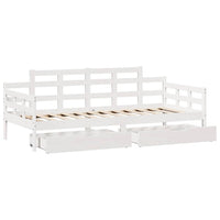 vidaXL Dormeuse con Cassetti Bianco 90x190 cm Legno Massello di Pino