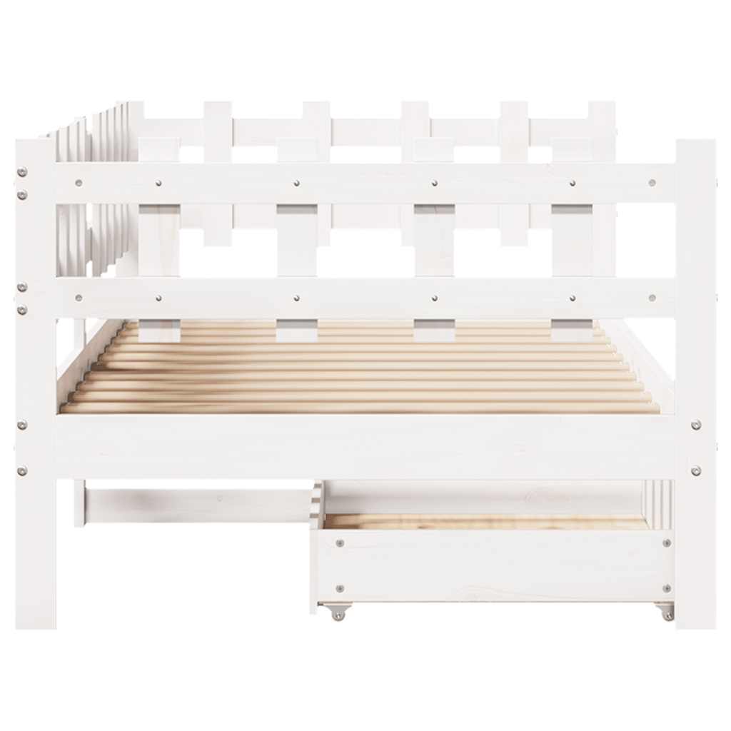 vidaXL Dormeuse con Cassetti Bianca 80x200 cm Legno Massello di Pino