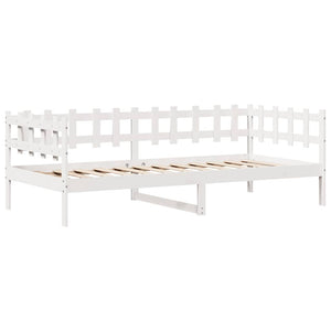 Dormeuse con Cassetti Bianco 90x200 cm Legno Massello di Pino