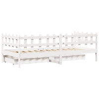 Dormeuse con Cassetti Bianco 90x200 cm Legno Massello di Pino
