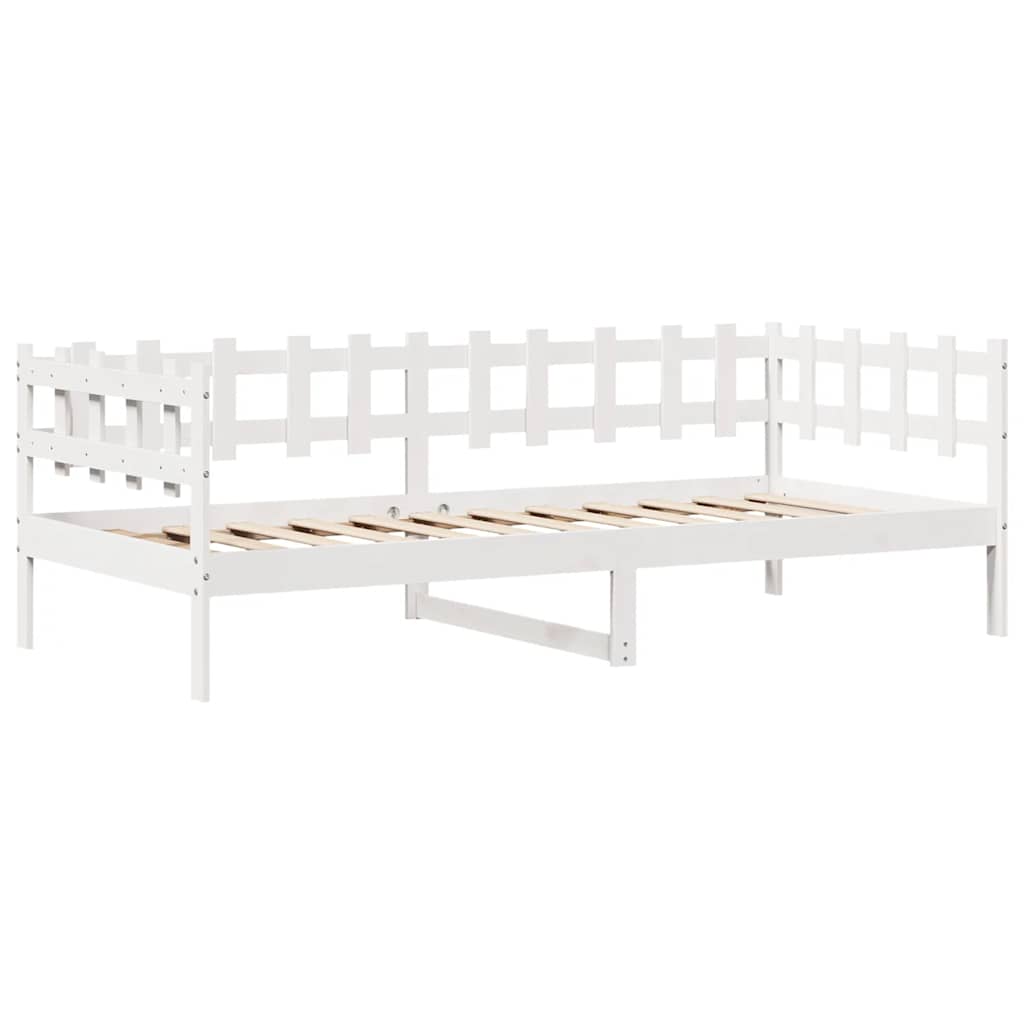 Dormeuse con Cassetti Bianco 90x190 cm Legno Massello di Pino