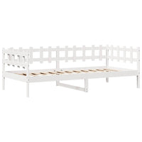 Dormeuse con Cassetti Bianco 90x190 cm Legno Massello di Pino
