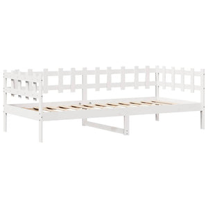 Dormeuse con Cassetti Bianco 90x190 cm Legno Massello di Pino