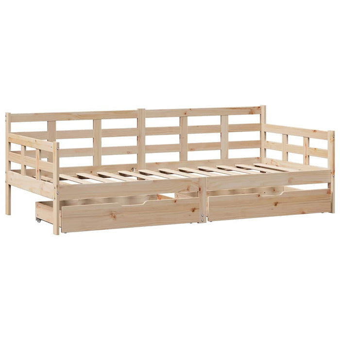 vidaXL Dormeuse con Cassetti 90x200 cm Legno Massello Pino