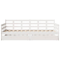 Dormeuse con Cassetti Bianco 90x190 cm Legno Massello di Pino 3302143