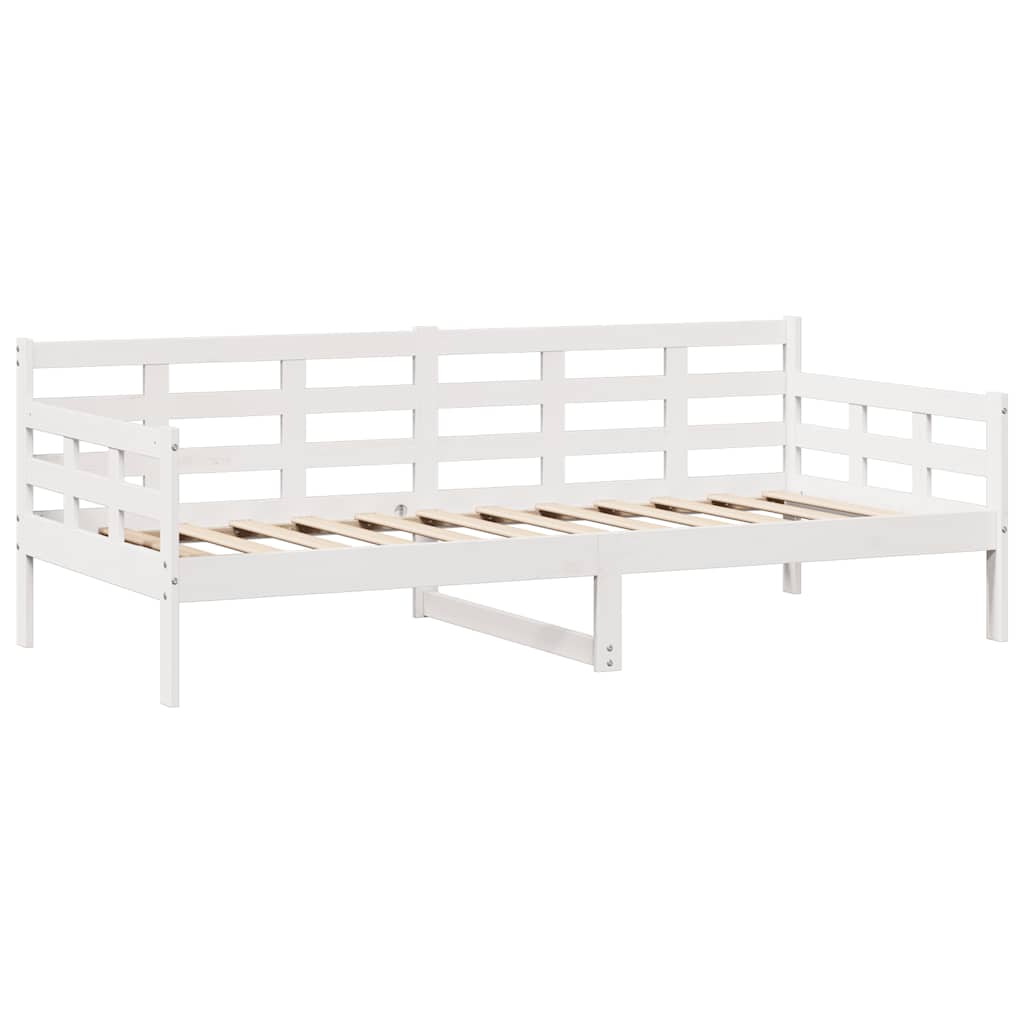 Dormeuse con Cassetti Bianco 90x190 cm Legno Massello di Pino 3302143