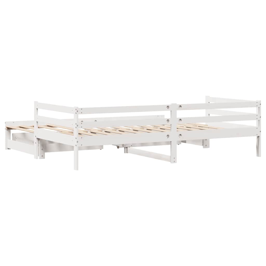 vidaXL Dormeuse con Cassetti Bianco 90x200 cm Legno Massello di Pino