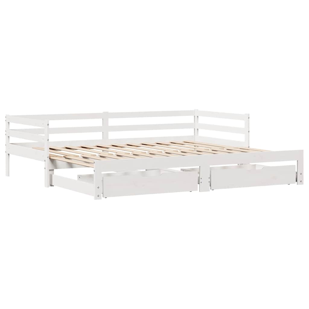 Letto Estraibile con Cassetti senza Materasso Bianco 90x190 cm 3302151