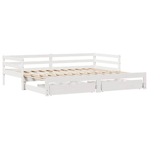 Letto Estraibile con Cassetti senza Materasso Bianco 90x190 cm 3302151
