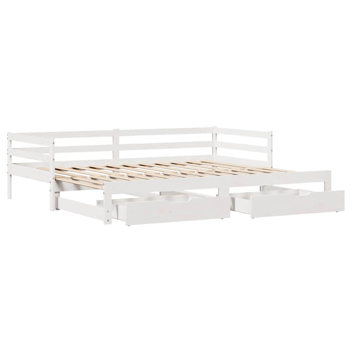 Letto Estraibile con Cassetti senza Materasso Bianco 90x190 cm 3302151