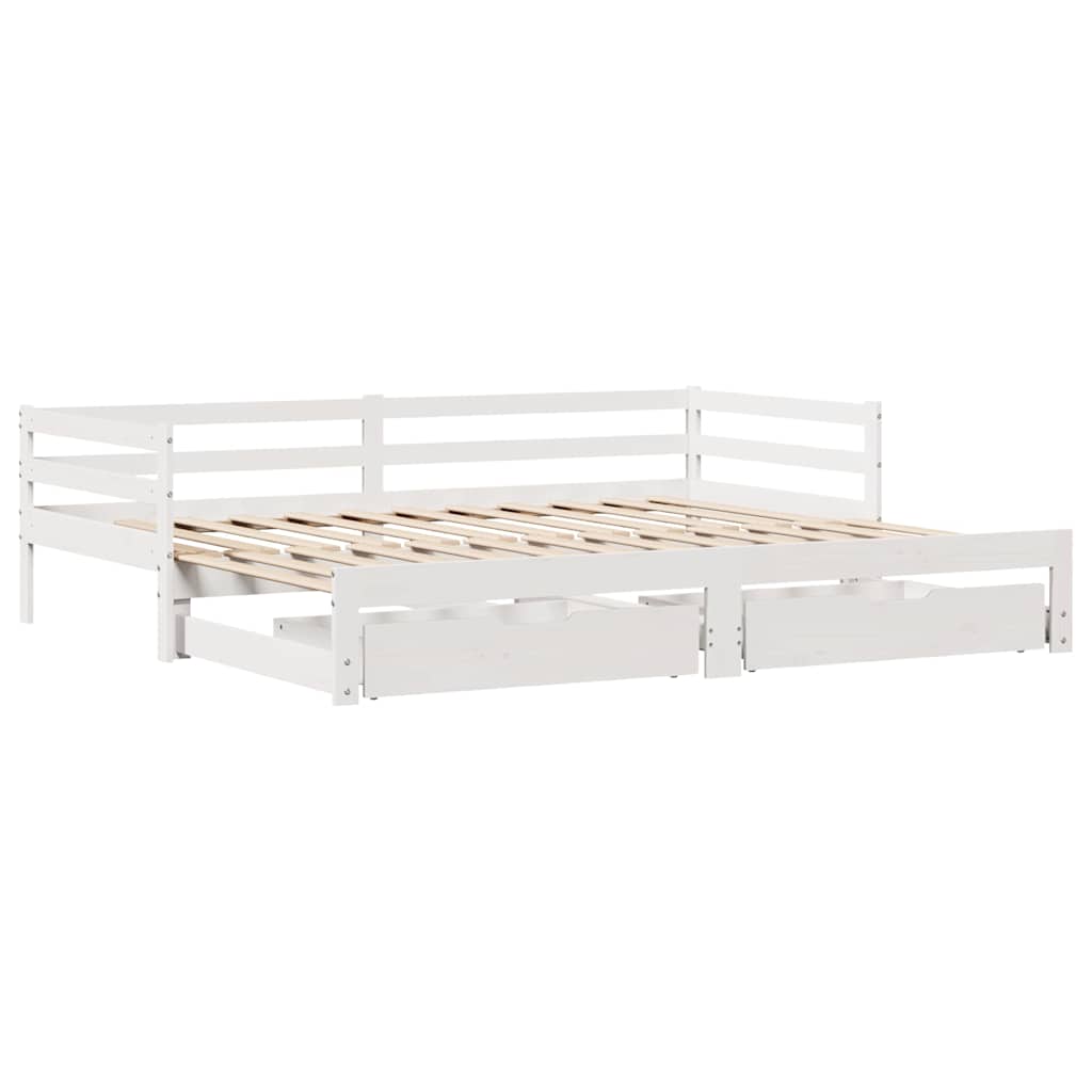 Letto Estraibile con Cassetti senza Materasso Bianco 90x190 cm 3302157