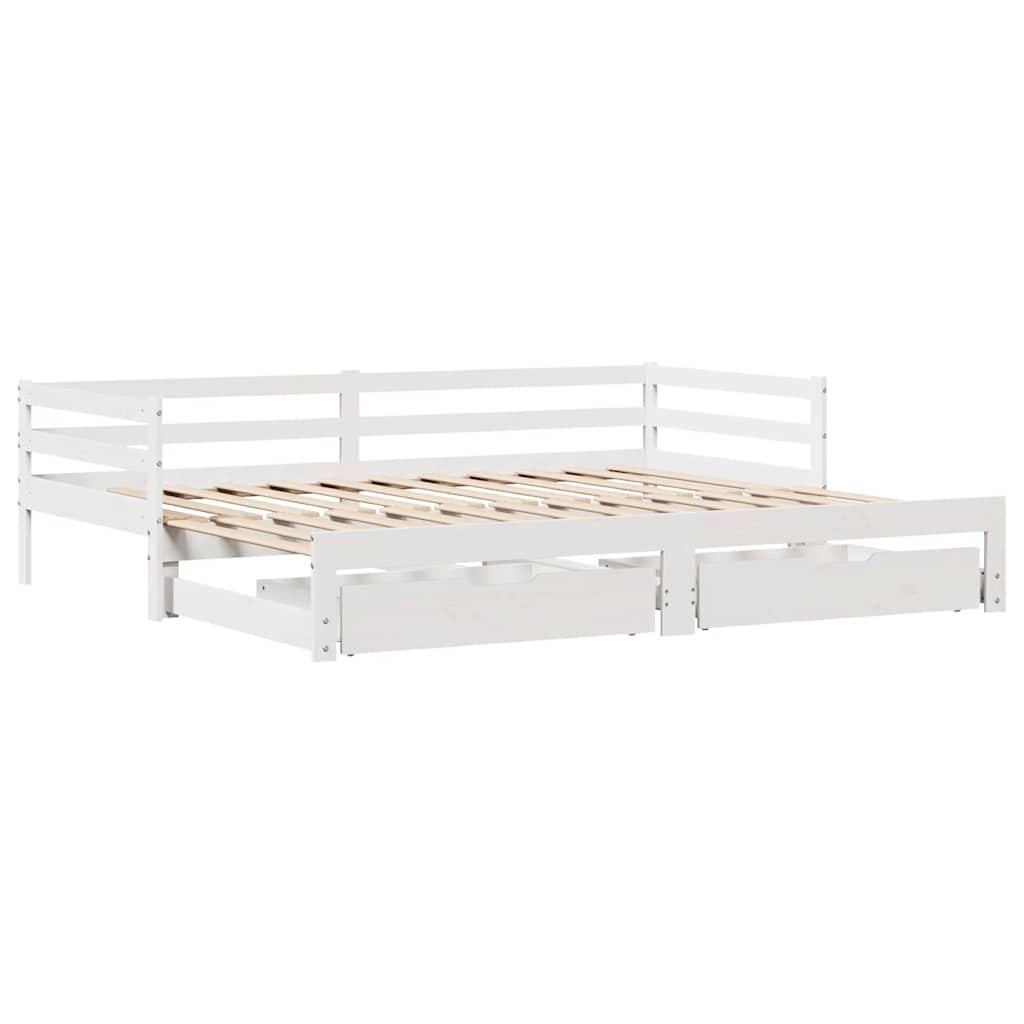 Letto Estraibile con Cassetti senza Materasso Bianco 90x200 cm 3302161
