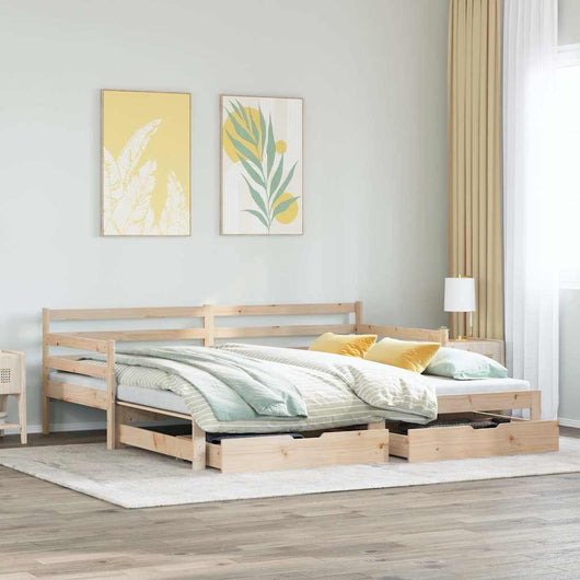Divano Letto Estraibile con Cassetti senza Materasso 90x200 cm 3302171