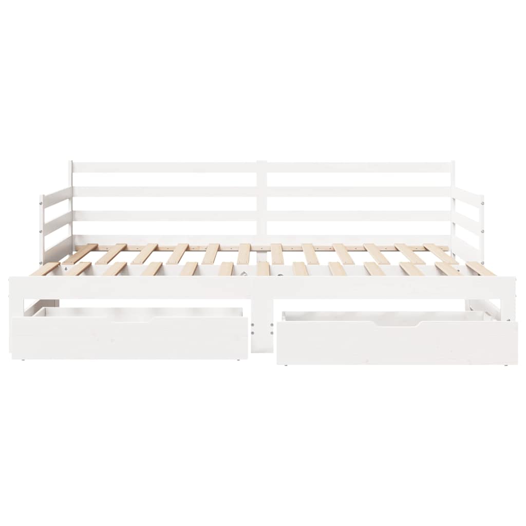 Letto Estraibile con Cassetti senza Materasso Bianco 90x200 cm 3302172