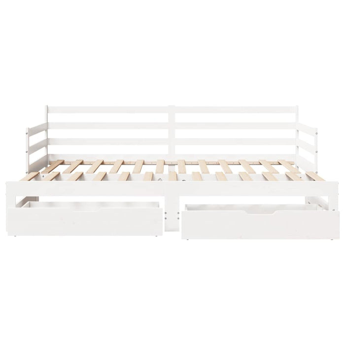 Letto Estraibile con Cassetti senza Materasso Bianco 90x200 cm 3302172