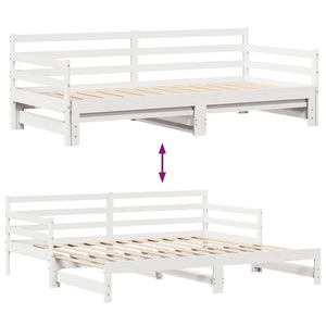 vidaXL Letto Estraibile con Cassetti senza Materasso Bianco 90x200 cm