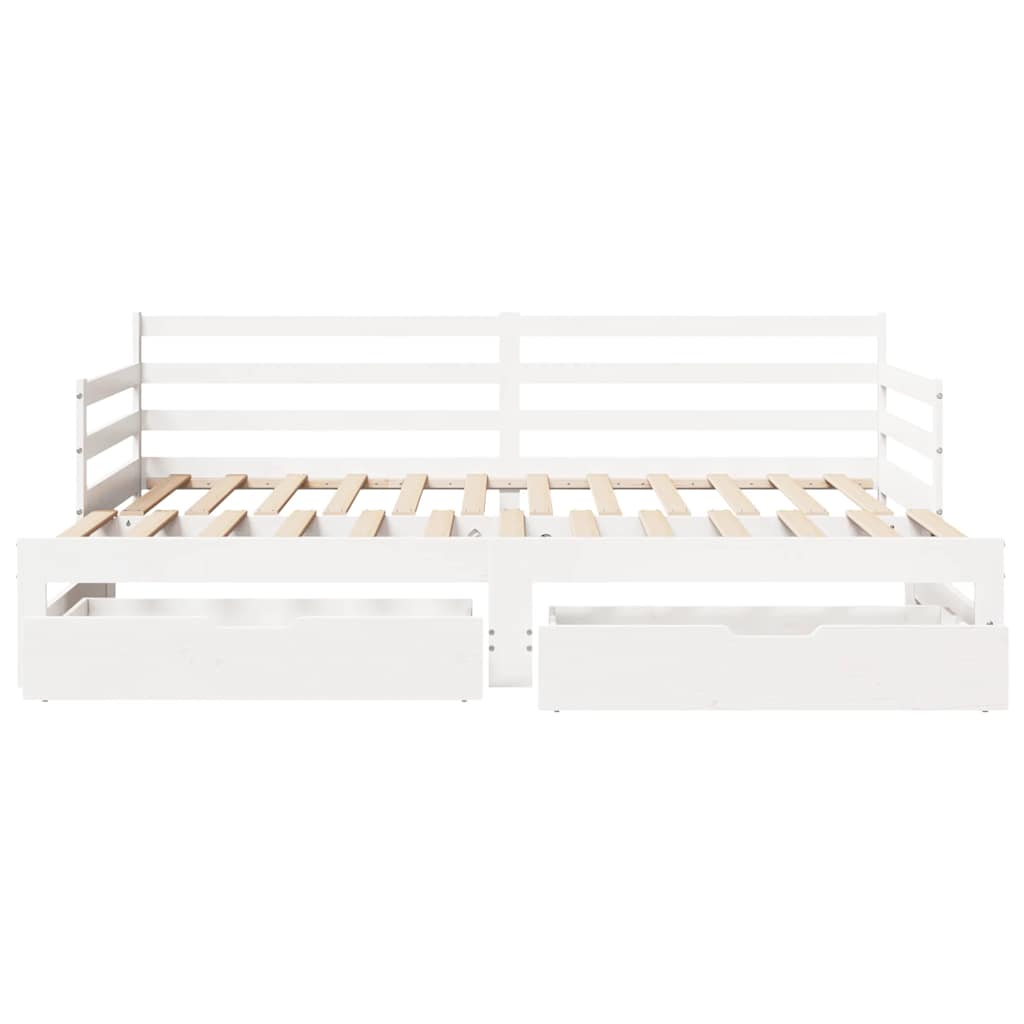 Letto Estraibile con Cassetti senza Materasso Bianco 90x190 cm 3302176