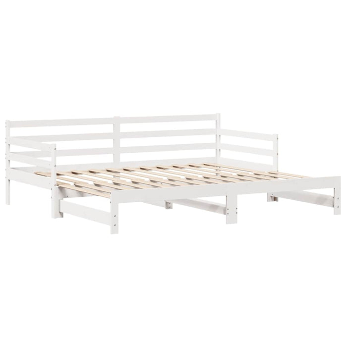 Letto Estraibile con Cassetti senza Materasso Bianco 90x190 cm