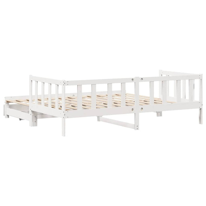 Letto Estraibile con Cassetti senza Materasso Bianco 90x200 cm