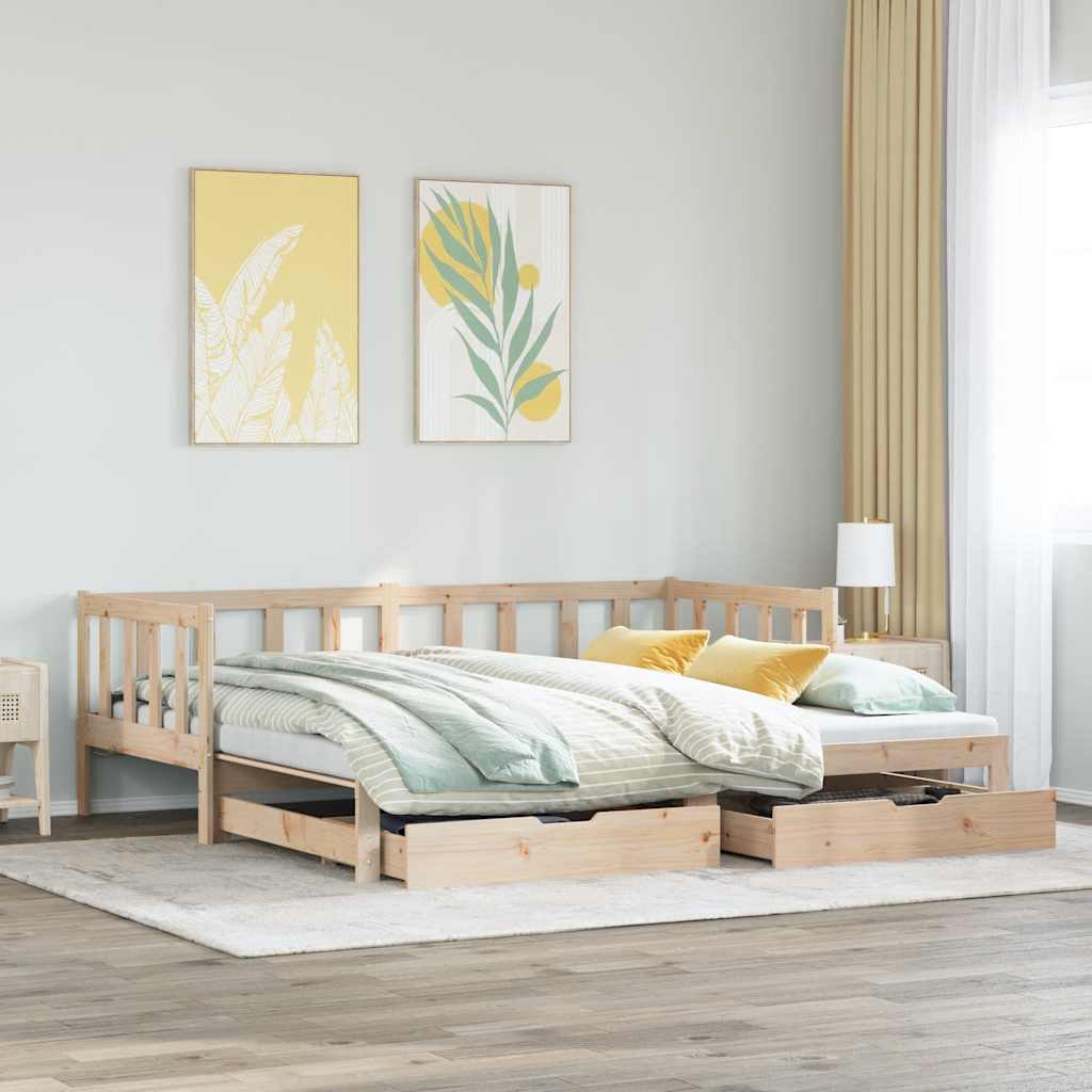Divano Letto Estraibile con Cassetti senza Materasso 90x200 cm 3302189