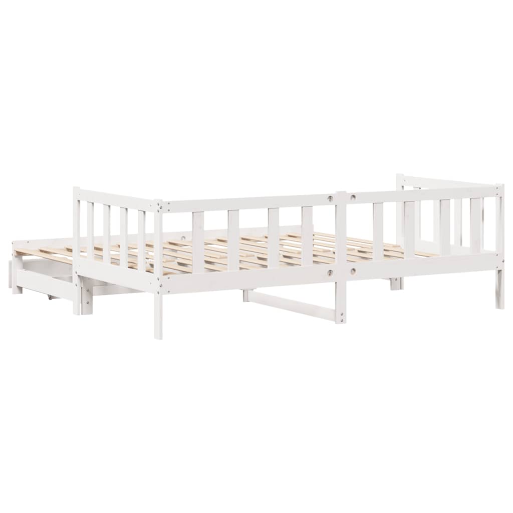 vidaXL Letto Estraibile con Cassetti senza Materasso Bianco 90x200 cm