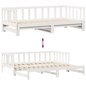 Letto Estraibile con Cassetti senza Materasso Bianco 90x200 cm 3302190