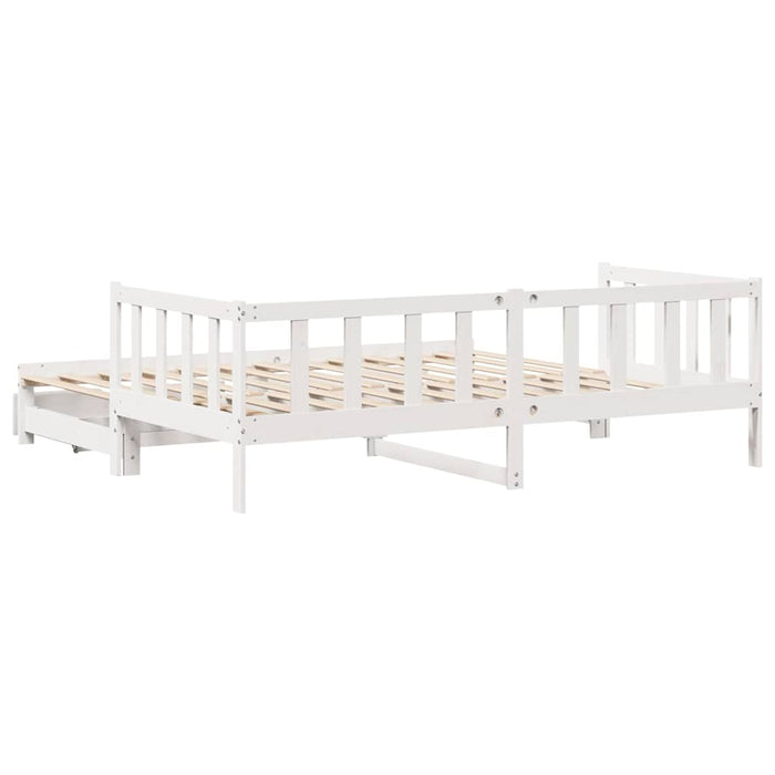 vidaXL Letto Estraibile con Cassetti senza Materasso Bianco 80x200 cm