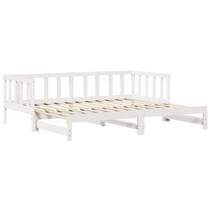 Letto Estraibile con Cassetti senza Materasso Bianco 90x190 cm