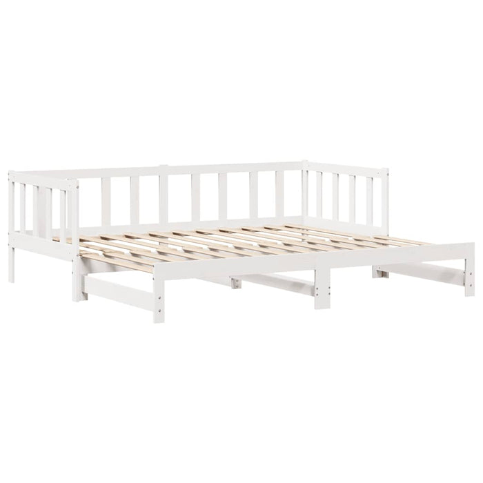 Letto Estraibile con Cassetti senza Materasso Bianco 90x190 cm