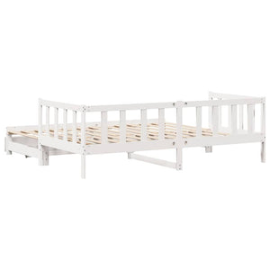 Letto Estraibile con Cassetti senza Materasso Bianco 90x190 cm