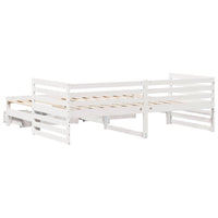 Dormeuse con Cassetti Bianco 90x200 cm Legno Massello di Pino