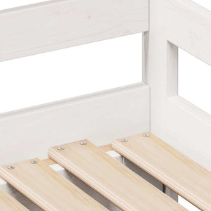 Dormeuse con Cassetti Bianco 90x200 cm Legno Massello di Pino