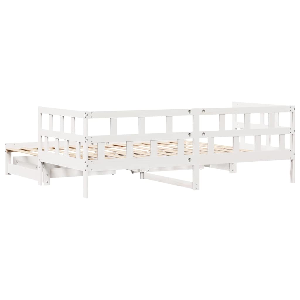 vidaXL Letto Estraibile con Cassetti senza Materasso Bianco 90x200 cm