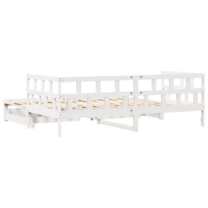 vidaXL Letto Estraibile con Cassetti senza Materasso Bianco 90x200 cm
