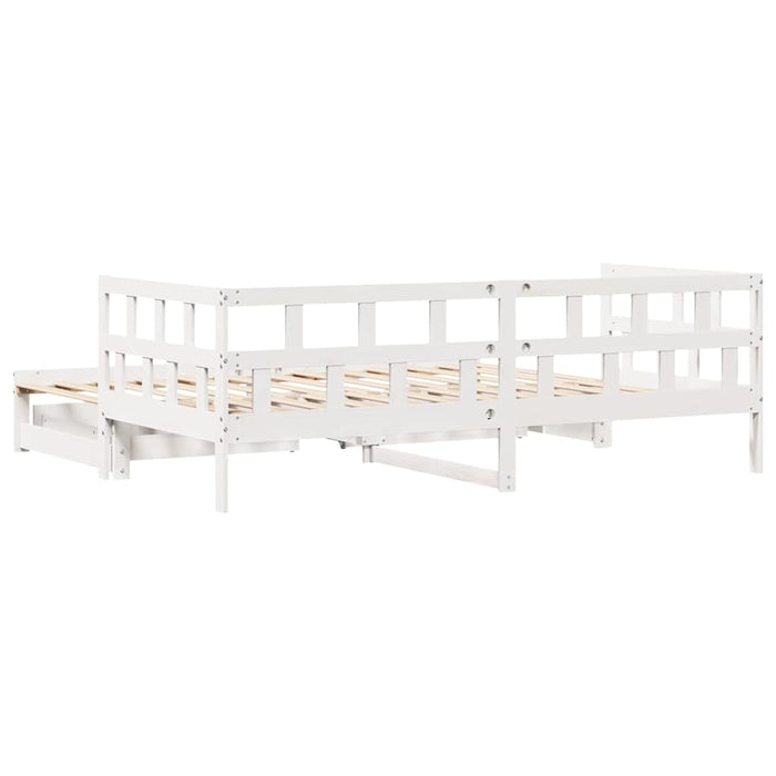 Letto Estraibile con Cassetti senza Materasso Bianco 90x200 cm 3302202
