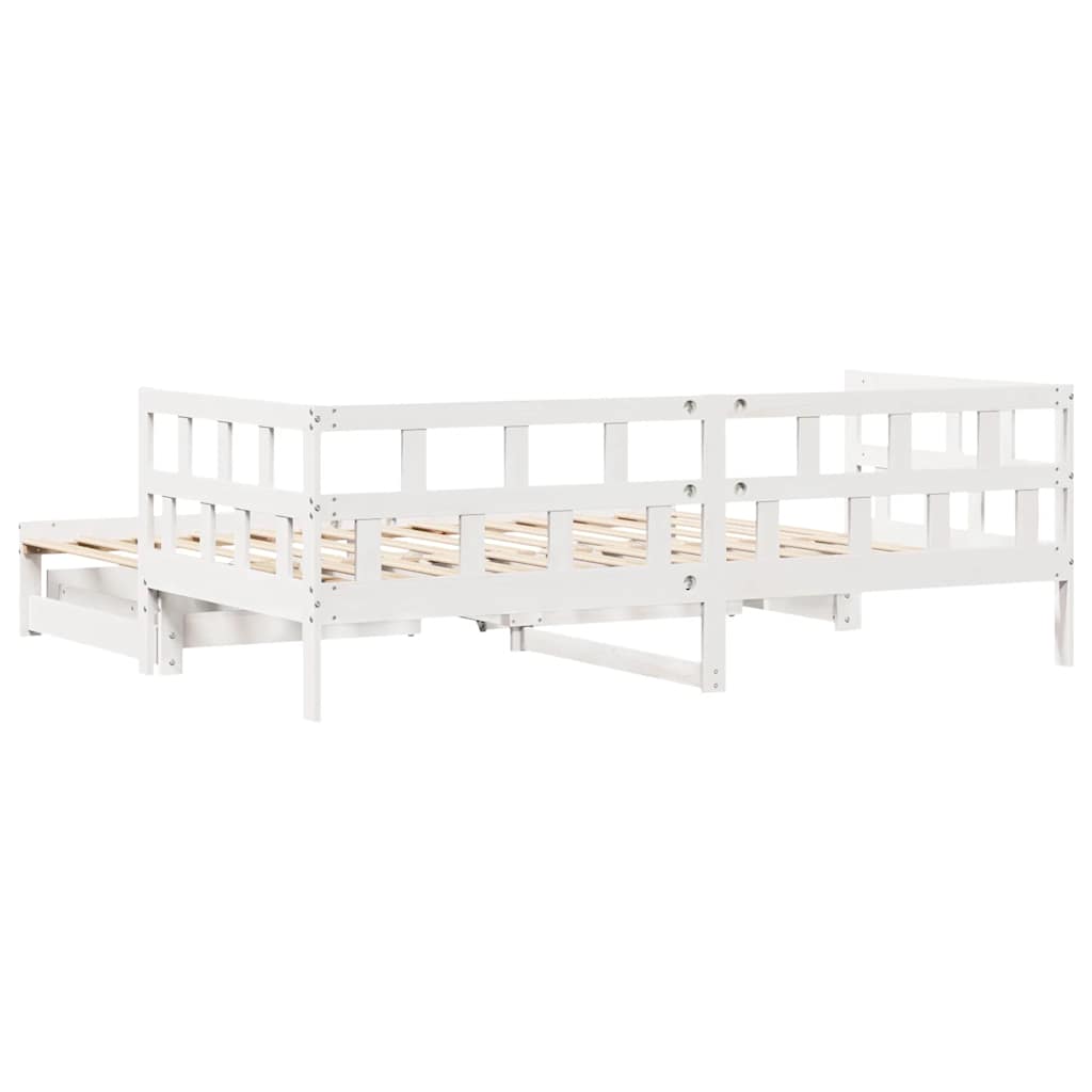 vidaXL Letto Estraibile con Cassetti senza Materasso Bianco 90x200 cm