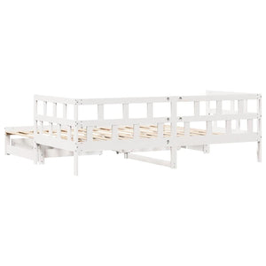 Letto Estraibile con Cassetti senza Materasso Bianco 80x200 cm