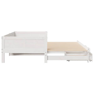 Letto Estraibile con Cassetti senza Materasso Bianco 90x200 cm 3302214