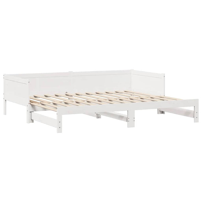 Letto Estraibile con Cassetti senza Materasso Bianco 80x200 cm