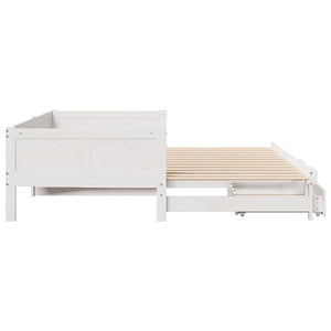 Letto Estraibile con Cassetti senza Materasso Bianco 80x200 cm 3302216