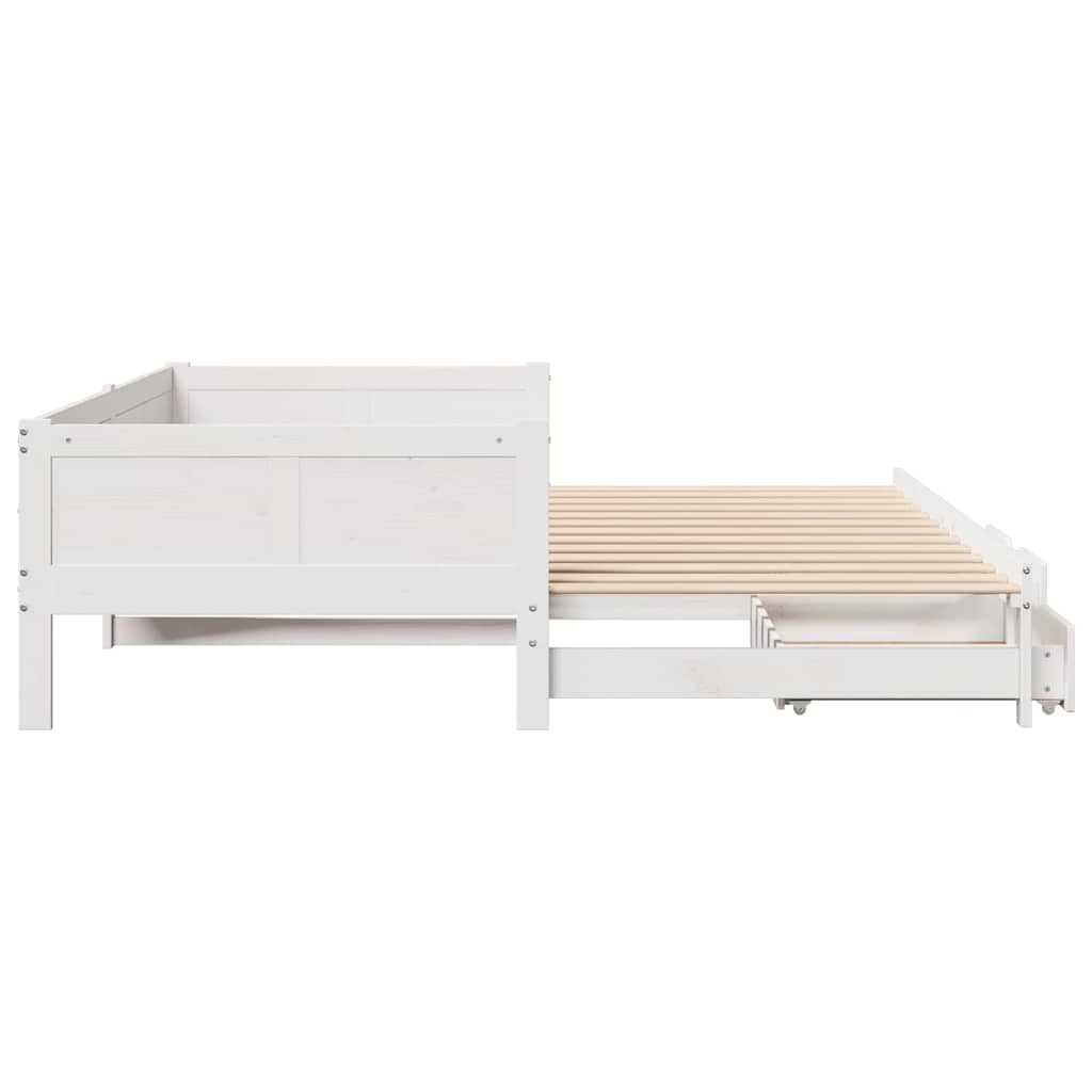 vidaXL Letto Estraibile con Cassetti senza Materasso Bianco 80x200 cm