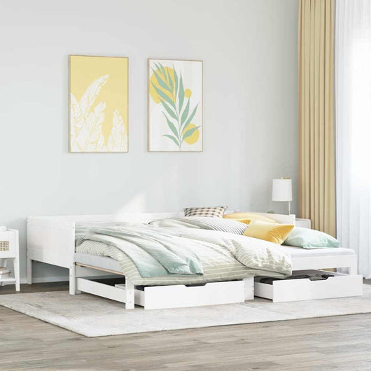 Letto Estraibile con Cassetti senza Materasso Bianco 80x200 cm 3302216