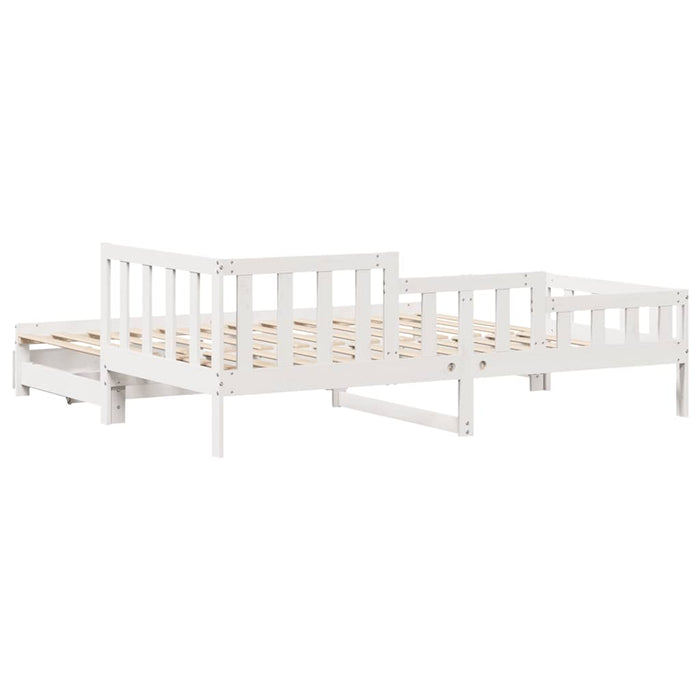 vidaXL Letto Estraibile con Cassetti senza Materasso Bianco 80x200 cm