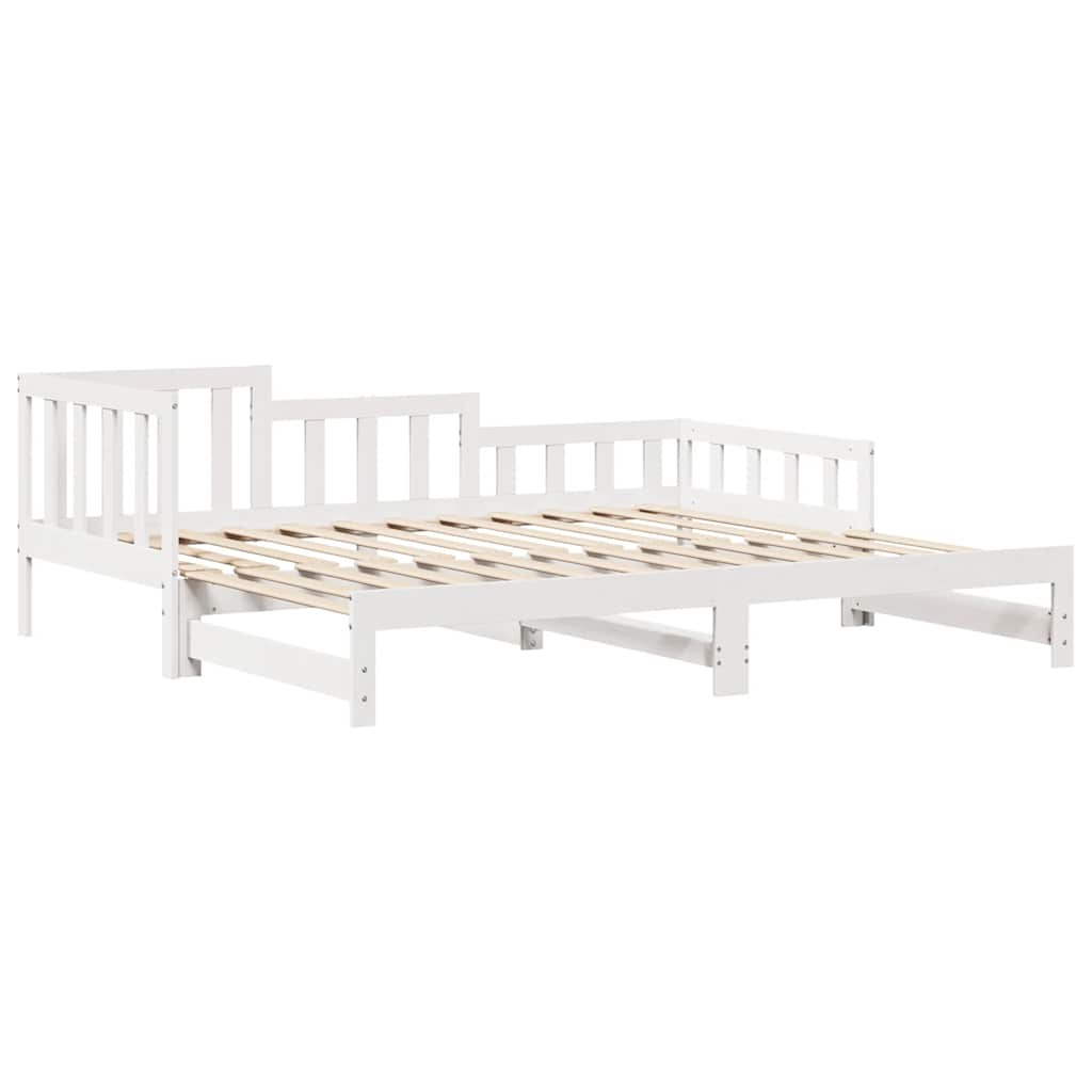 vidaXL Letto Estraibile con Cassetti senza Materasso Bianco 90x200 cm