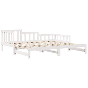 Letto Estraibile con Cassetti senza Materasso Bianco 90x190 cm