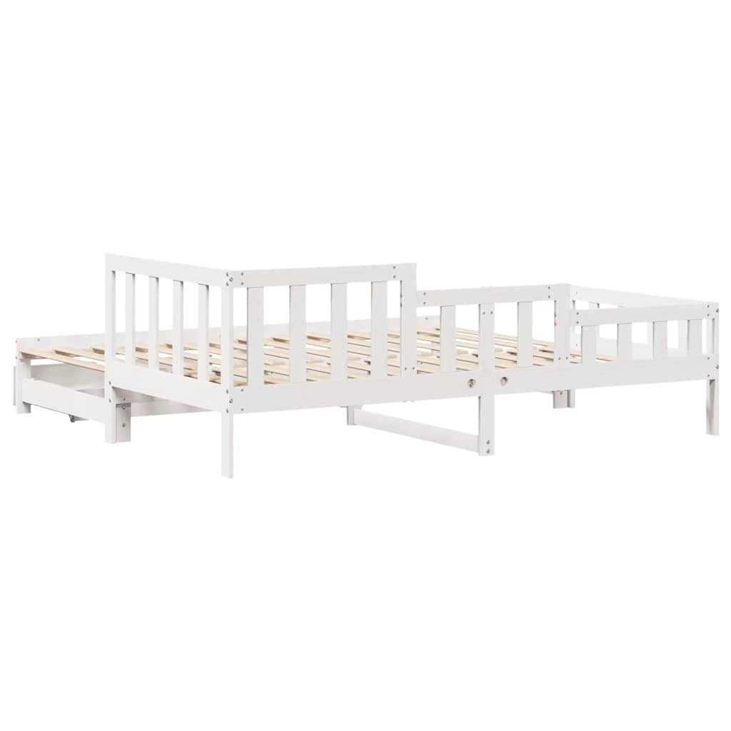 Letto Estraibile con Cassetti senza Materasso Bianco 90x190 cm