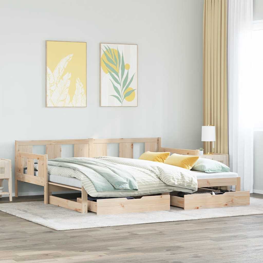 Divano Letto Estraibile con Cassetti senza Materasso 90x200 cm